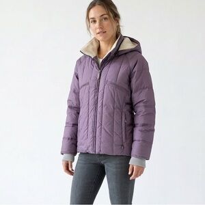 Woolrich Amethyst Purple Fleece-Lined Puffer Jacket Parka - Small